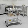 Amgood 3 Shelf Stainless Steel Tubular Utility Cart. 18 in. x 28 in. Metal Cart with Handle CART-TUC-1828-Z
